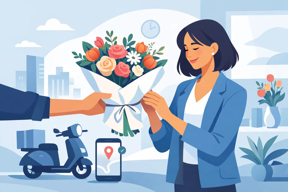 Le bouquet de fleurs du jour, sans attendre
